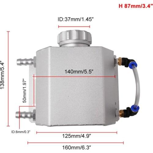 Universal 1Liter Radiator Coolant Overflow Bottle Water Tank Silver