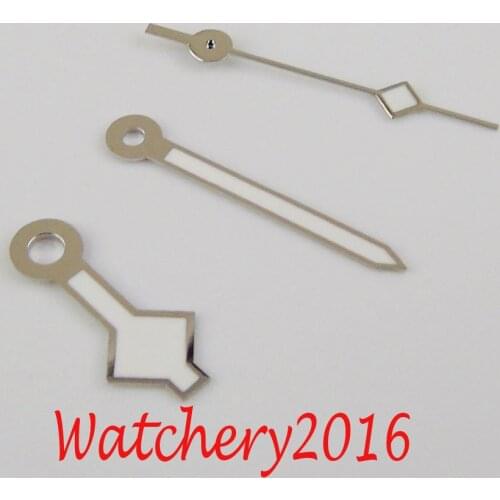 Vintage Silver watch white hands Newest Design replacement parts stainless steel fit 2824 NH35 Miyota82 movement watch hand