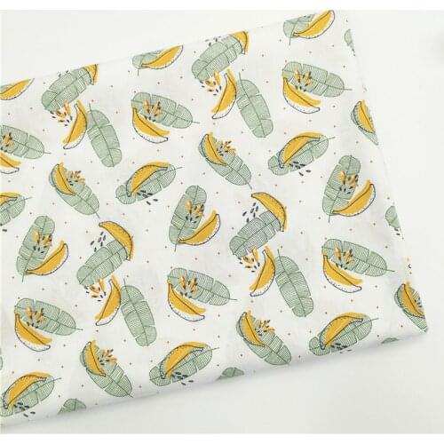 Green Japanese Banana Leaf Banana Cotton Twill Fabric Cotton Bedding Handmade Bag Dress Fabric Lining