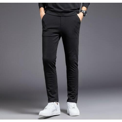 Winter Cashmere Pants Men Wool Down Padded Pants Male Quality Thick Warm Stylish Business Pants For Man Wool Trousers PT-489
