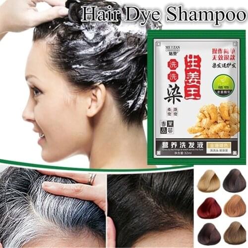1PC Instant Hair Dye Hair Shampoo Hair Color Natural White Grey Hair Cover Up Long Lasting Ginger Extracts Hair Styling Tools