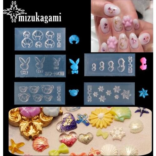 1pcs UV Resin Jewelry Liquid Silicone Mold Sculpture Flowers Bear Rabbit Resin Molds For DIY Intersperse Decorate Making Jewelry