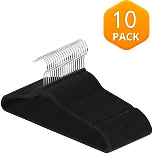 10pcs Velvet Hangers Nonslip Clothes Hangers Heavy Duty 360 Swivel Hanger Hook Ultra Thin Clothes Racks Perfect For Space Saving