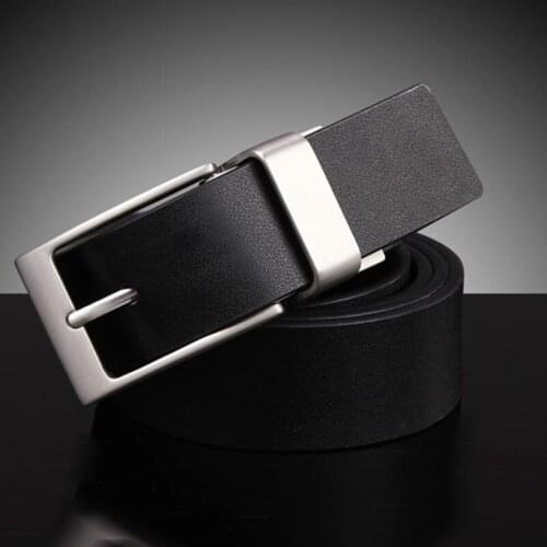 100% Mens Real Genuine Leather Waistband Alloy Pin Buckle Waist Belt Strap Girdle Fashion Elegant Belt for Man Gift PD13