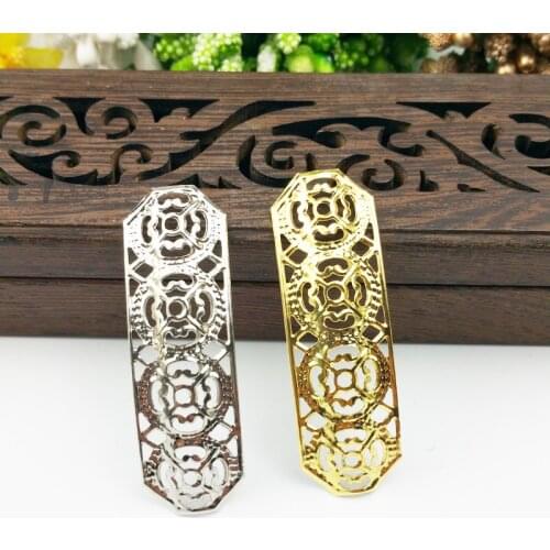 20pcs 15x47mm Filigree flower Wraps Metal Charms For Embellishment Scrapbook DIY Jewelry Metal Craft Wraps