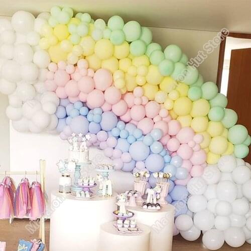 260pcs Macaron Yellow Wedding Party Background Baby Shower Decoration Birthday Event Celebration Mint Green Balloon Garland Kits
