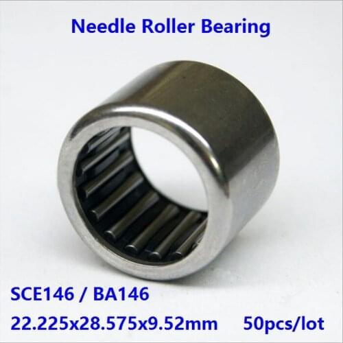 50pcs/lot SCE146 BA146 Inch size 22.225x28.575 x9.52 mm Drawn Cup Needle Roller Bearing