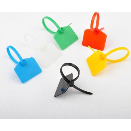 500pcs/lot 3*120mm Plastic Nylon Cable Tie with Markers - Zip Ties with cable label tag for computer wire Management