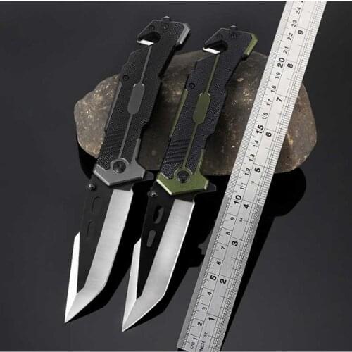 54HRC outdoor cutter camping survival knife with folding knife self-defense folding knife mini pocket outdoor tactical knife