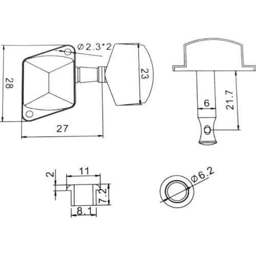 6Pcs L/R Acoustic Guitar Machine Head Knobs Folk Guitar String Tuning Pegs Tuner U7EF