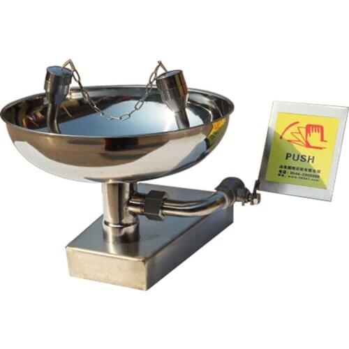 304 Stainless Steel Emergency Wall Mounted Eyewash Station Double mouth 12-18L