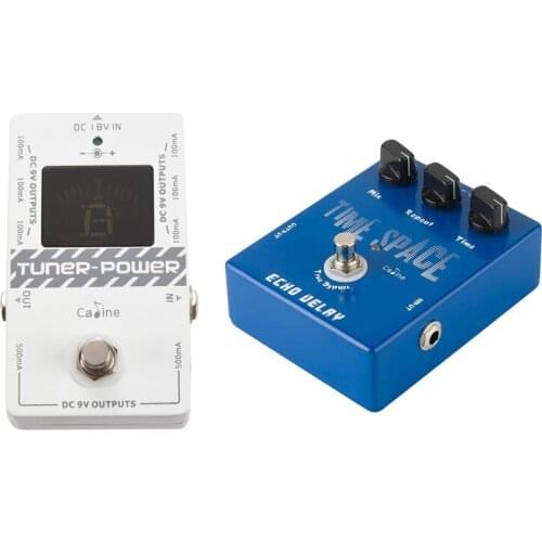 Caline Cp-09 2-In-1 Tuner and Power Supply True Bypass with CP-17 Echo Delay Guitar Effects Pedal