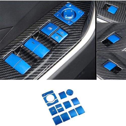 For Toyota RAV4 2019 2020 2021 XA50 Aluminum Alloy Glass Lift Switch Decorative Cover Accessories