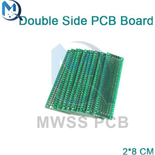 Double Sided Prototype PCB Breadboard 2x8 cm FR4 Glass Fiber 20x80 mm Diy Kit Tinned Universal Circuit Expansion Board Module