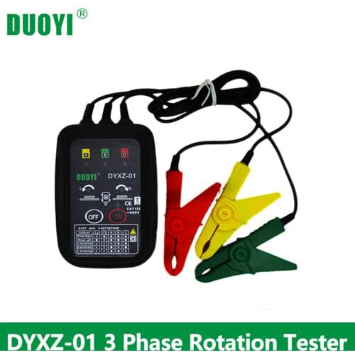 DYXZ-01 3 Phase Rotation Tester 70V~600V AC Non-Contact Phase Indicator Detectors Circuit LED Break Test Voltage Detector Meter