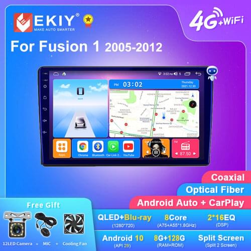 EKIY QLED Car Radio For Ford Fusion 1 2005 - 2012 Android 10 Stereo Multimedia Stereo 1280*720P GPS Navi Video Player Head Unit