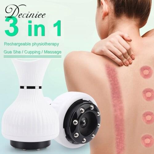 Electric Cupping Body Massager Guasha Scraping acuum Suction Cups Anti Cellulite Magnetic Heating Therapy Slimming Care Device