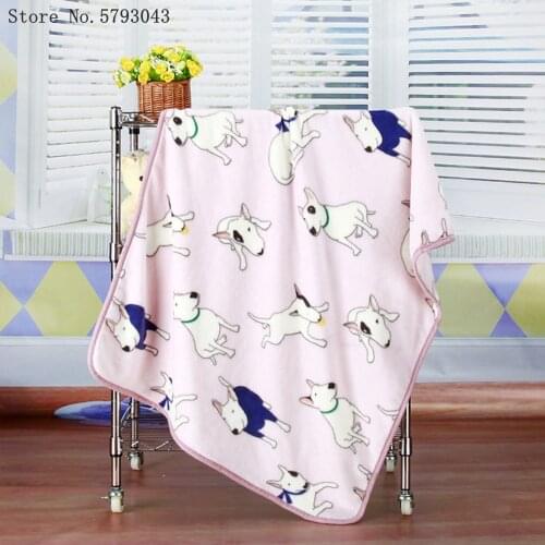 Cats And Dogs Flannel Blanket Cartoon Animals Blanket 3D Print 2 Color Coral Fleece Blanket Pink And Blue Home Throw Blanket