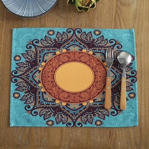 Cotton Linen Placemat for Dining Table Beautiful Ethnic Style Placemat Table Mats Table Decoration Accessories Home Boho Decor
