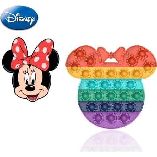 Disney Minnie Mickey Mouse Fidget Toys Push Pop Bubble Sensory Toy Anti Stress Relieve Stress Fidget Toys for Children Xmas Gift