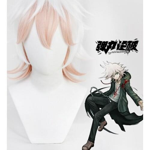 Komaeda Nagito Wig Danganronpa Cosplay Wigs Anime Dangan Ronpa Heat Resistant Hair Komaeda Nagito Cosplay Wig + Wig Cap