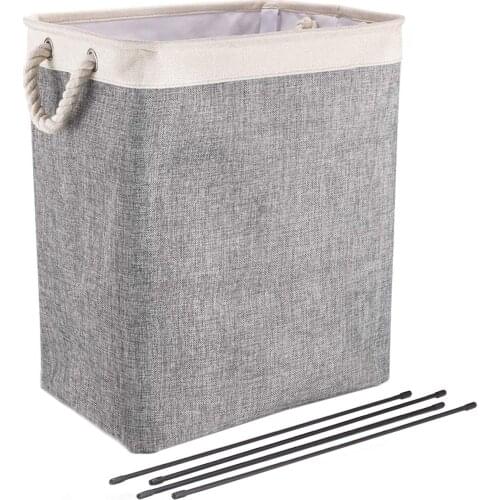 Laundry Basket with Handles Foldable Clothes Laundry Hampers Storage Bin with Detachable Brackets for Toys Clothing Organization