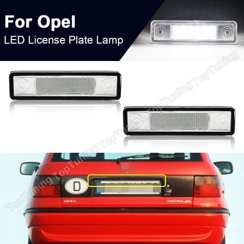 2PCS LED Licence Lamp For Opel Corsa B 93-00 Omega A 86-94 B 94-03 Vectra B 95-03 Zafira A 99-05 Car Number Plate Light