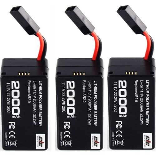 ELEOPTION 3PCS 2000mAh 11.1V Powerful Li-Polymer Battery For Parrot AR.Drone 2.0 Quadcopter Upgrade Powerful High Density
