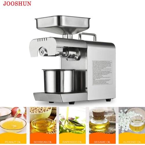 Stainless steel oil press machine, electric heat cold press oil machine, home oil presser, peanut flaxseed coconut oil extractor