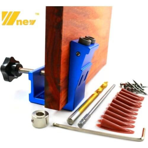 9.0mm Pocket Hole Puncher Jig Kit Angle Drill Guide Set For Wood Hole Saw Step Drill Bits Screwdriver Bit With Pocket Screws