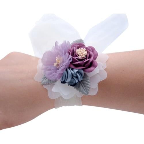Wrist Corsage Wedding Bridesmaids Wristbands Bracelets Artificial Flowers Dancing Party Decor Bridal Prom Wedding Accessories