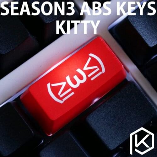 Novelty Shine Through Keycaps ABS Etched, Shine-Through lovely kitty cat black red custom mechanical keyboards light oem profile