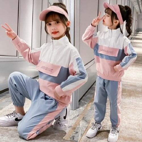 New Autumn Children Boys Girls Clothes Suit Baby Solid Jacket Pants 2Pcs/sets Toddler Active Cotton Clothing Kids Tracksuits