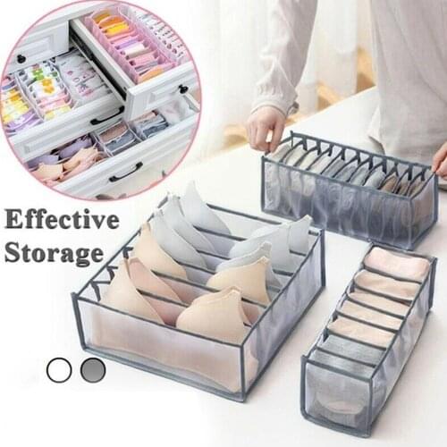6/7/11 Grids Closet Organizer For Socks Separated Household Box Underwear Bra Organizer Storage Organizer Foldable Itmes Dr L9P7