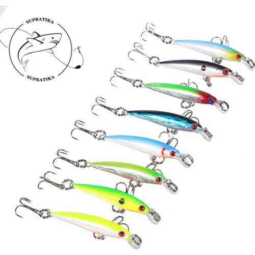 50mm/2g Sea Fishing ABS Wobblers Trolling Lures Minnow Bait 3D Eyes With Lip Treble 10# Hooks Plastic Isca Artificial Hard Baits