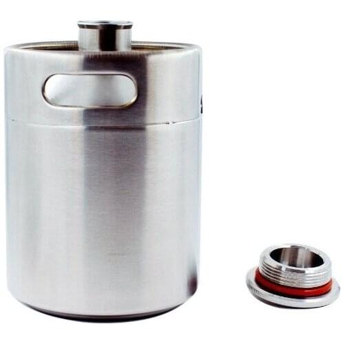 Quevinal 10pcs 2L 4L 5L Homebrew Growler Mini Keg Stainless Steel Beer Growler Beer Keg Screw Cap Wine Pot Beer Barrel Bar Tool