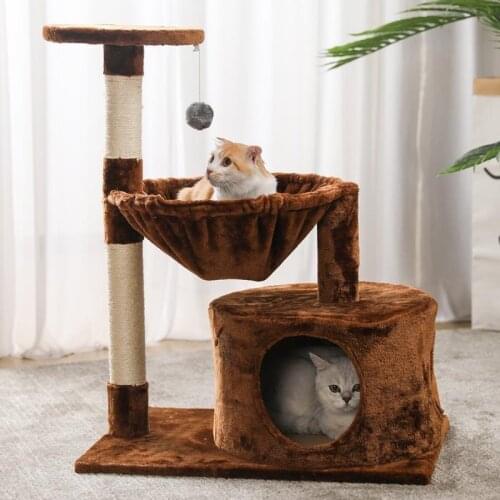 Sisal cat climbing frame small solid wood cat nest tree one cat scratch board cat jumping table scratch post cat shelf cat toy