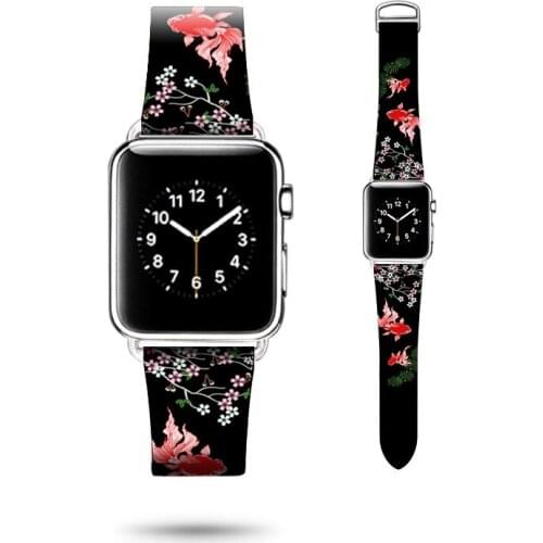 For Apple Watch Series 4 Genuine Leather Panting Style Watch Band For Apple Watch Series 1 2 3 Watch Strap Watchband 38mm-42mm