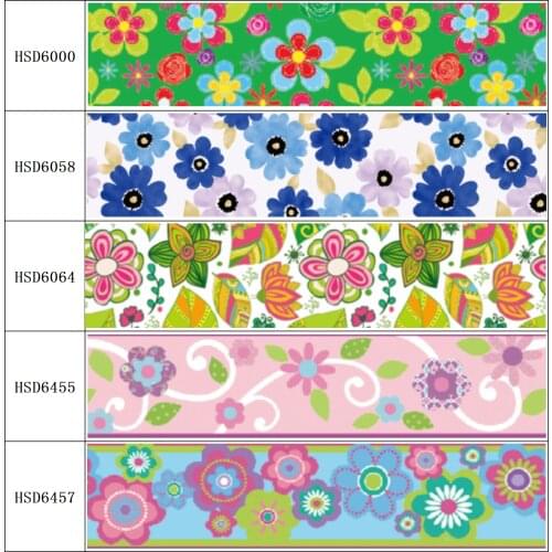 22MM 25MM 38MM 50MM 75mm Printed Pattern on Grosgrain Ribbon for diy ribbon