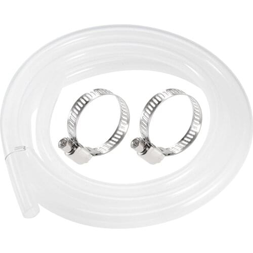 Uxcell Silicone Tubing 19mm(3/4") ID 25mm(1") OD 10ft Silicone Rubber Tube Air Hose Water Pipe Clear with Clamps