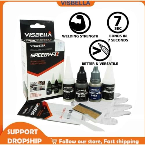 VISBELLA Welding Glue Super Glue Strong Liquid Powder 7 Seconds Speedy Fix Metal Plastic Wood Repair Universal Caulk Adhesive