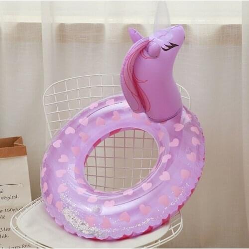 YHSBUY 70cm Peach Heart Princess Horse Sequins Swimming Ring For Children Love Heart Five-Pointed Star Unicorn Swimming Ring