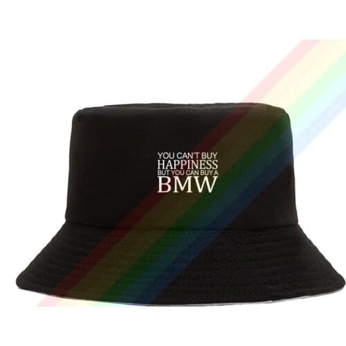 Funny Bmw Can't Buy Happiness Cotton Top Comfortable Bucket Cap Men Women Hiking Fishing Hat Two-side