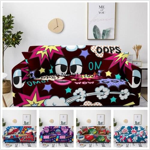Cartoon Anime Furniture Protective Elastic Couch Cover Sofa Cover for Living Room Anti-Dirty Pet Stretch All Inclusive Slipcover