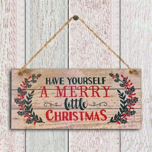 1PC 2020 New Year Wooden Door Hanging Sign Christmas Tree Ornament Christmas Decoration for Home Wooden Pendant Gift