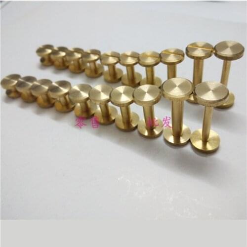 10 piece Brass Nut 8mm Knife Handle screw tube Belt screw wheel nail Connecting pipe rivet