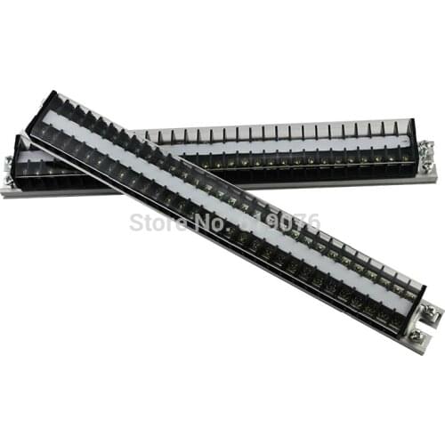 10Pcs TD-1530 660V 15A Aluminum DIN Rail Base 30 Position Screw Terminal Barrier Strip