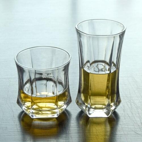 2 Pcs/lot classical transparent fashion whiskey wine glass party pub wine drinking glass cups 200901-35
