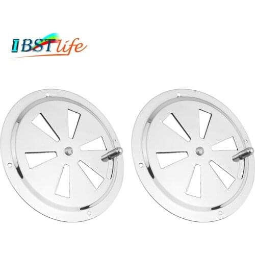 2PCS Stainless Steel 316 Boat Marine Round Air Louver Vent Grille Ventilation Louvered Ventilator Grill Cover Side Knob Opening