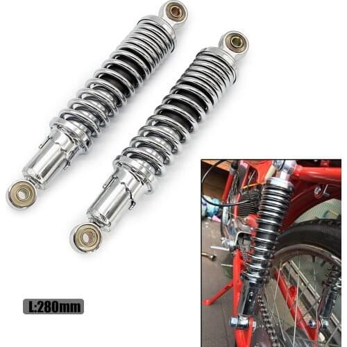 2 Pieces280mm Motorcycle Silver Rear Shock Absorber Suspension For Monkey Bike Motorcross Dirt Pit Bike ATV Quad Scooter